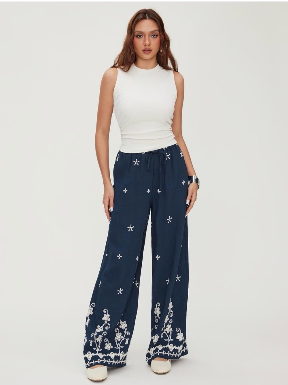 NWT CIDER Women's Wide Leg Pants Palazzo Pants for Women Boho Beach Trousers